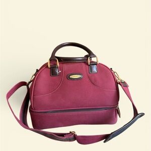 Vintage Pierre Cardin 13"Red ManMade Suede Seville Beauty  Bag Unisex